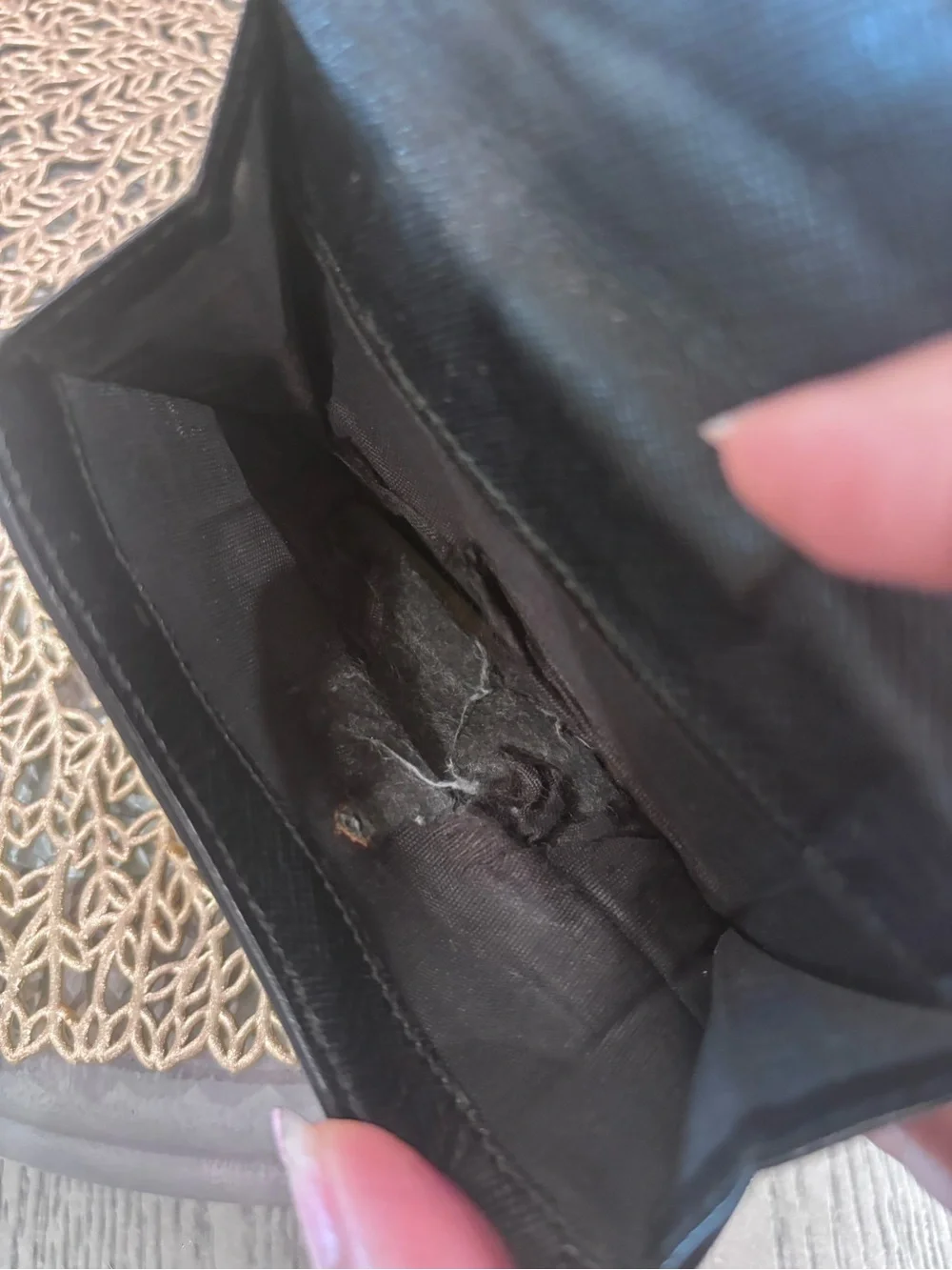 Prada Black Nylon Triangular Logo Wallet